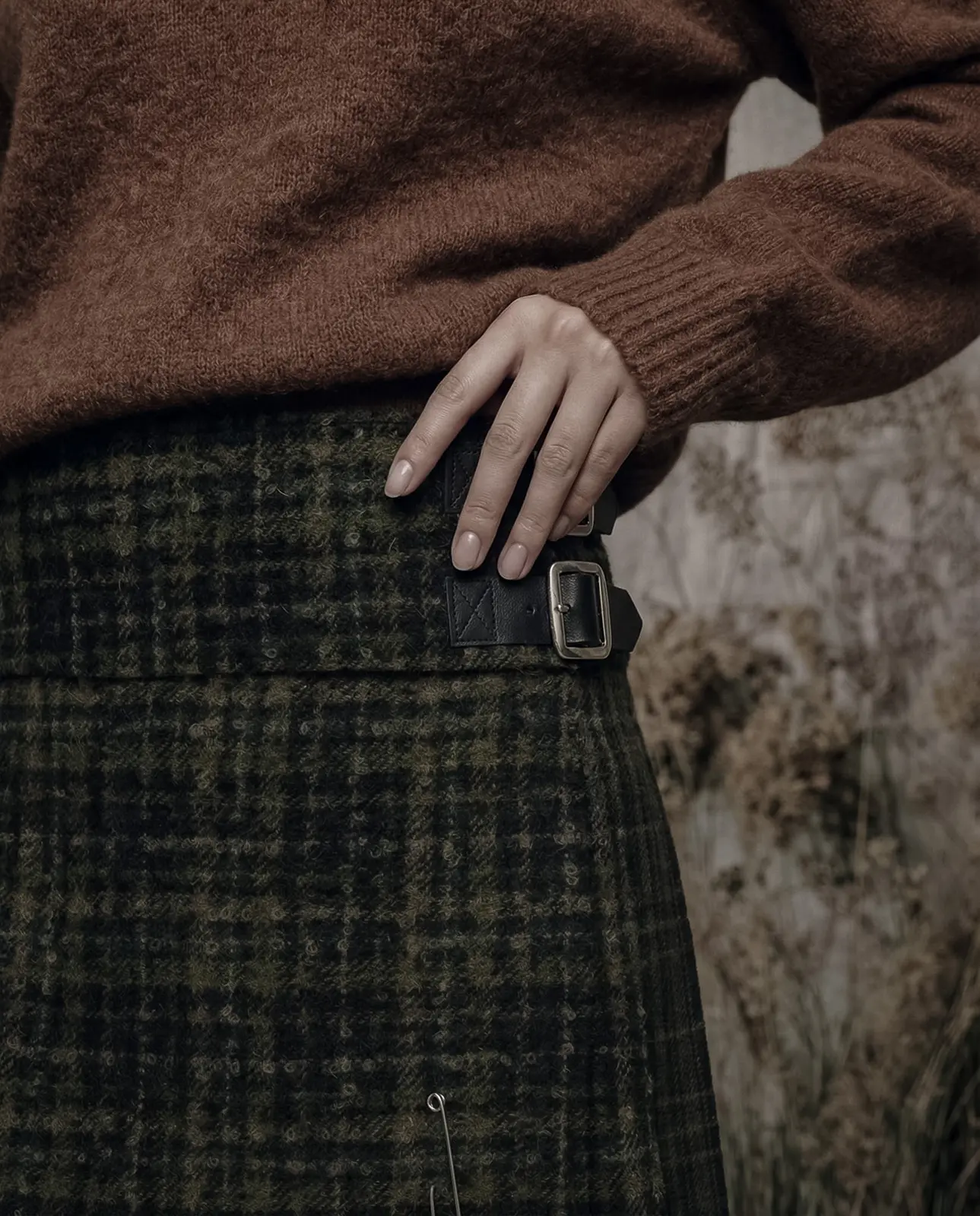 Фактура зелёного букле из серии Le Kilt